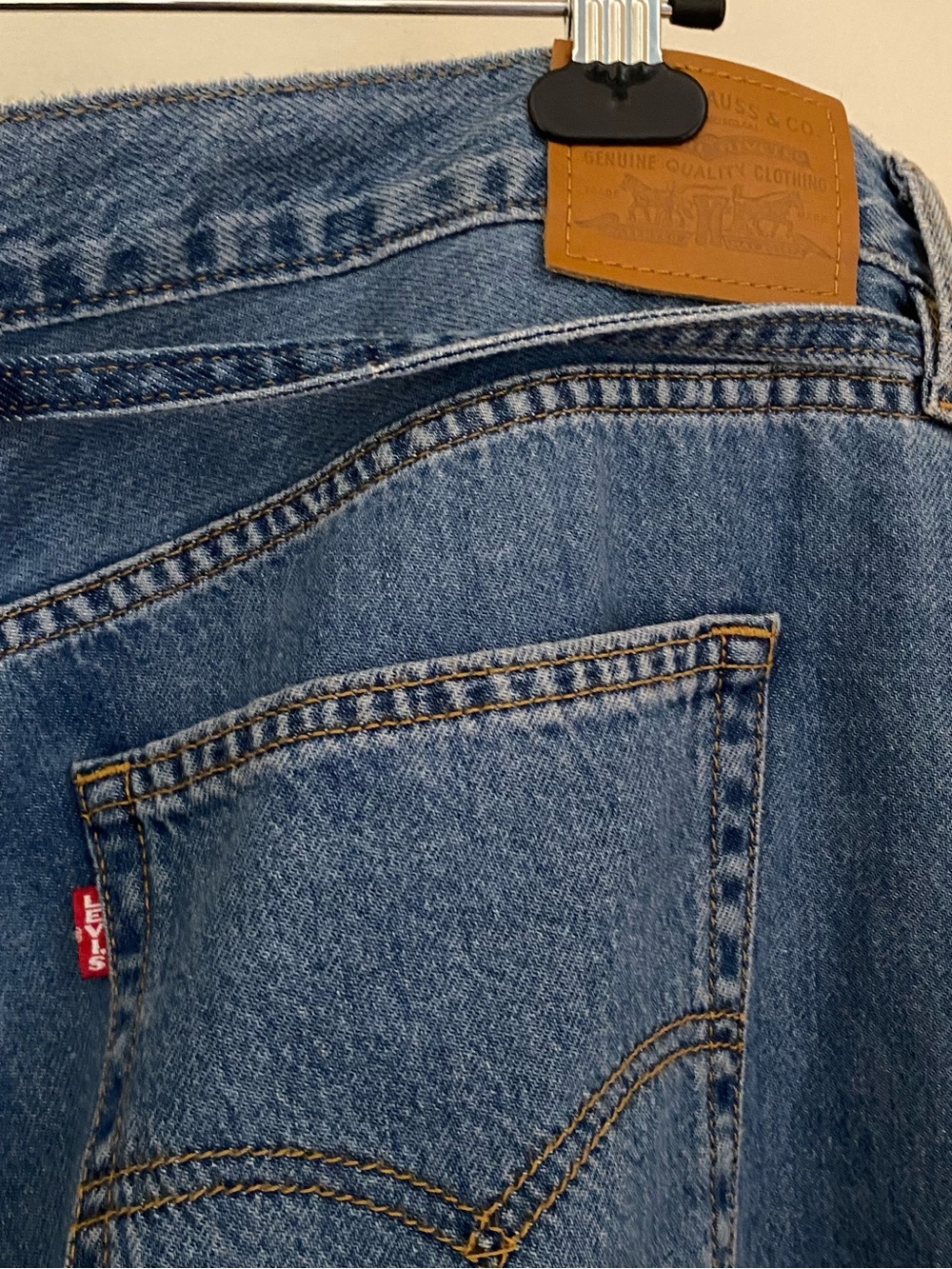 Levi’s Premium XL Superwide Leg Medium Wash Jean with Tie Waist Size 33 - Picture 14 of 16